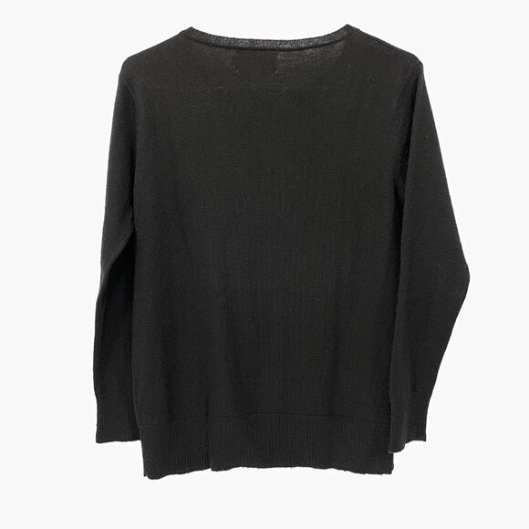 Sophie Moran Size XS Merino Wool Blend Sequin Star Light Sweater  Black Pullover - Picture 2 of 6
